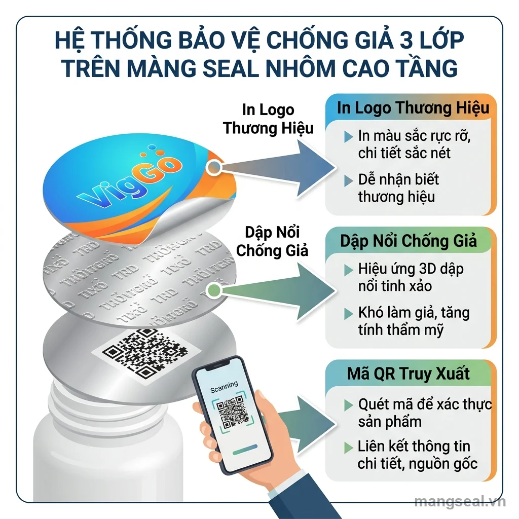 Hình minh họa: màng seal nhôm chống giả